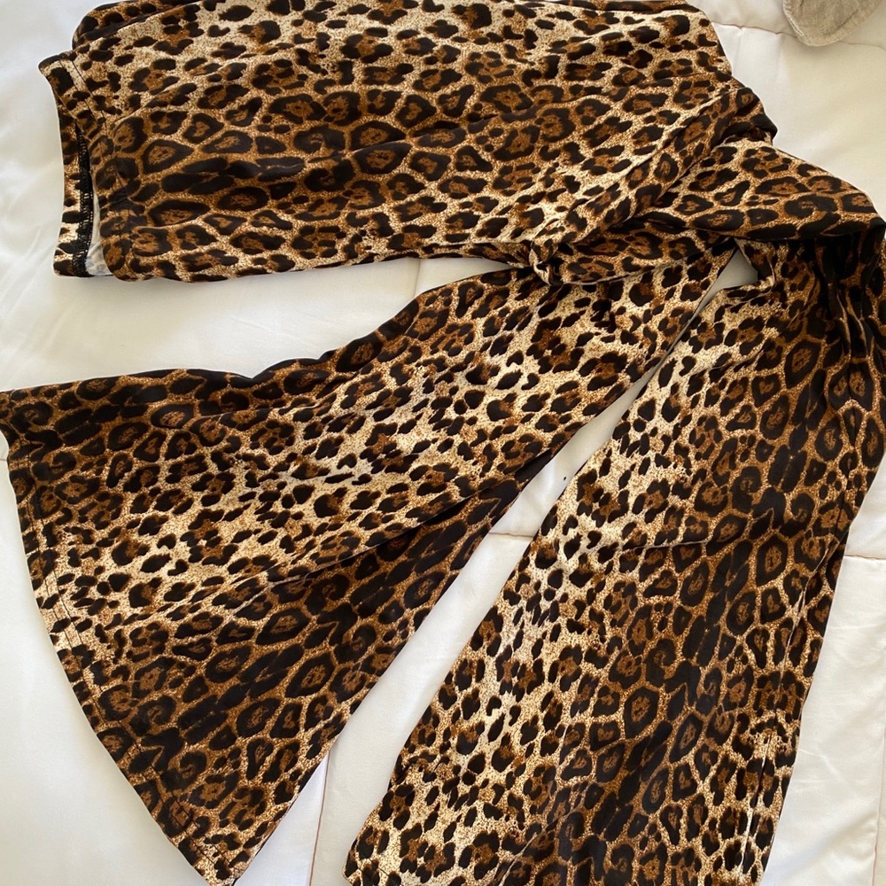 Cheetah flare pants